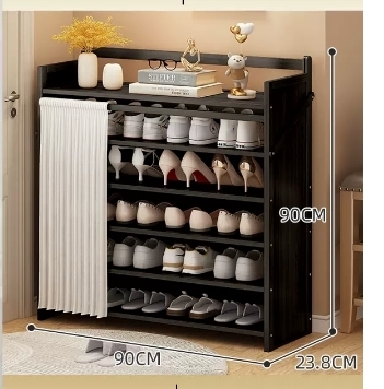 Hot selling casual simple dustproof shoe cabinet (six layers black 90*23.8*90CM)