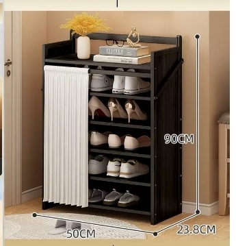 Hot selling casual simple dustproof shoe cabinet (six layers black 50*23.8*90CM)