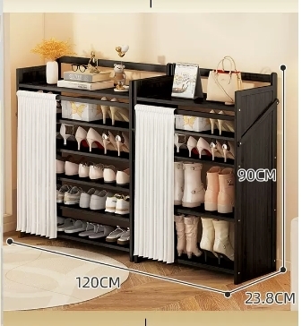 Hot selling casual simple dust-proof shoe cabinet (six-layer black combination model 120*23.8*90CM)