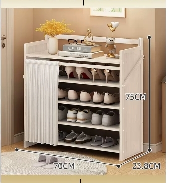 Hot selling casual simple dustproof shoe cabinet (five layers white 70*23.8*75CM)