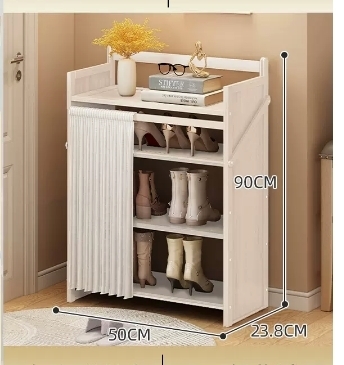 Hot selling casual simple dust-proof shoe cabinet (four-layer white shoe rack style 50*23.8*90CM)