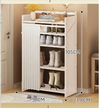 Hot selling casual simple dust-proof shoe cabinet (five-layer white elevated boot rack model 50*23.8*105CM)