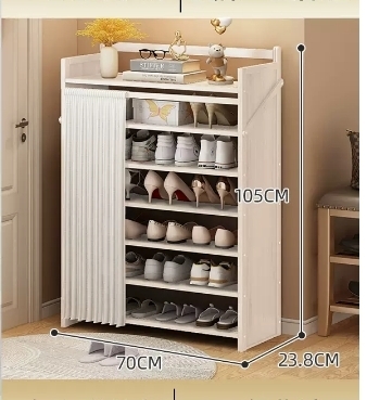 Hot selling casual simple dustproof shoe cabinet (seven layers white 70*23.8*105CM)