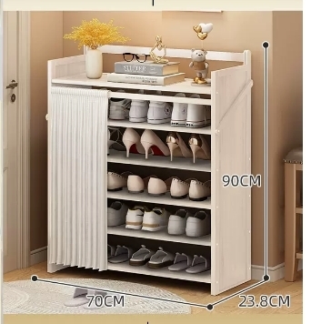 Hot selling casual simple dustproof shoe cabinet (six layers white 70*23.8*90CM)