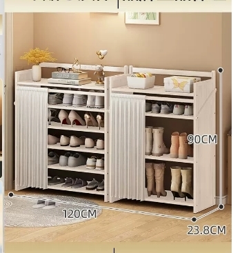 Hot selling casual simple dust-proof shoe cabinet (six-layer white combination model 120*23.8*90CM)