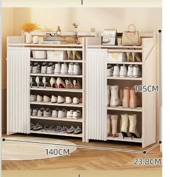 Hot selling casual simple dust-proof shoe cabinet (seven-layer white combination model 140*23.8*105CM)