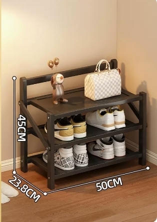 Hot selling folding storage shoe cabinet (obsidian black three layers 50*23.8*45CM)