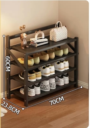 Hot selling folding storage shoe cabinet (obsidian black four layers 70*23.8*60CM)