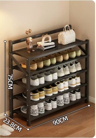 Hot selling folding storage shoe cabinet (obsidian black five layers 90*23.8*75CM)