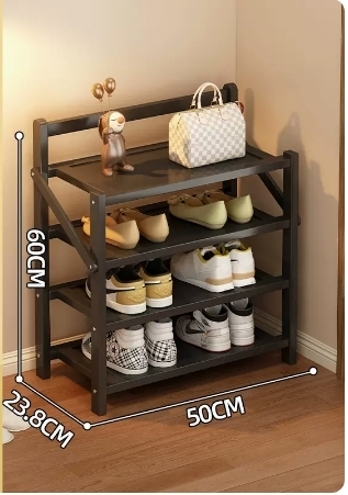 Hot selling folding storage shoe cabinet (obsidian black four layers 50*23.8*60CM)