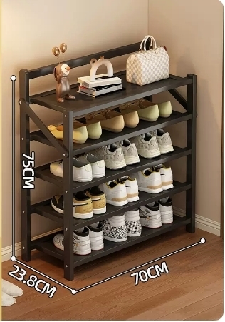 Hot selling folding storage shoe cabinet (obsidian black five layers 70*23.8*75CM)