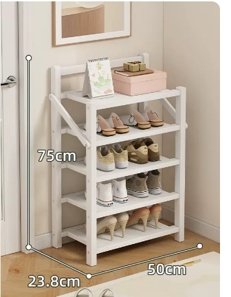 Hot selling folding storage shoe cabinet (moonlight white, five layers, 50*23.8*75CM)