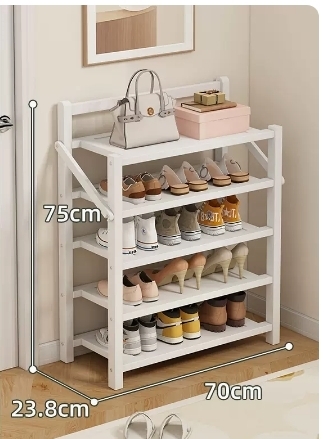 Hot selling folding storage shoe cabinet (moonlight white, five layers, 70*23.8*75CM)