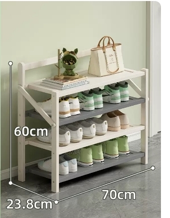Hot selling folding storage shoe cabinet (cream gray, four layers, 70*23.8*60CM)