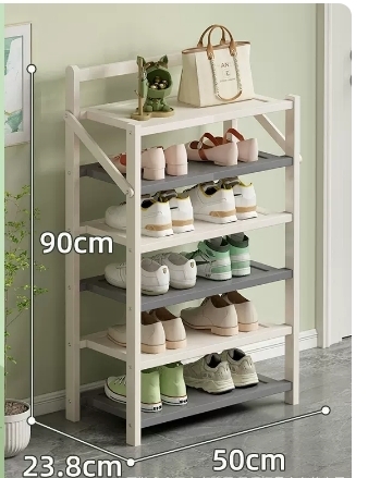 Hot selling folding storage shoe cabinet (cream gray, six layers, 50*23.8*90CM)