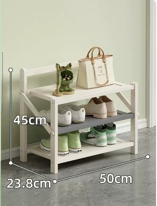 Hot selling folding storage shoe cabinet (cream gray, three layers, 50*23.8*45CM)