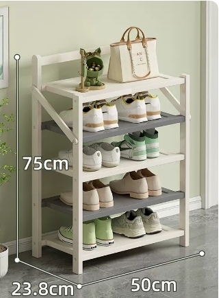 Hot selling folding storage shoe cabinet (cream gray, five layers, 50*23.8*75CM)