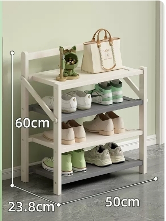 Hot selling folding storage shoe cabinet (cream gray, four layers, 50*23.8*60CM)