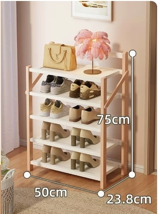 Hot selling folding storage shoe cabinet (afterglow pink, five layers, 50*23.8*75CM)