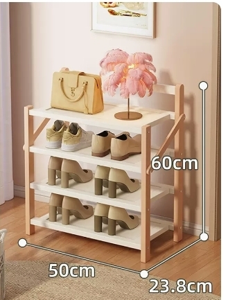 Hot selling folding storage shoe cabinet (afterglow pink, four layers, 50*23.8*60CM)