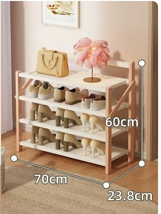 Hot selling folding storage shoe cabinet (afterglow pink, four layers, 70*23.8*60CM)