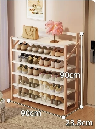 Hot selling folding storage shoe cabinet (afterglow pink, six layers, 90*23.8*90CM)