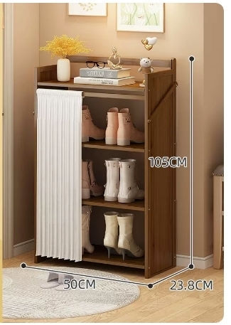 Hot Selling Folding Storage Shoe Cabinet (Camellia Color Upgraded Dustproof and Height Boot Rack Model, Four Layers 50*23.8*105CM)