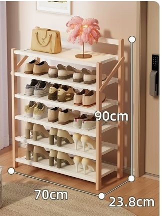 Hot selling folding storage shoe cabinet (afterglow pink, six layers, 70*23.8*90CM)