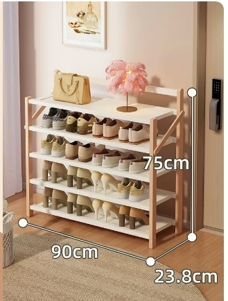 Hot selling folding storage shoe cabinet (afterglow pink, five layers, 90*23.8*75CM)
