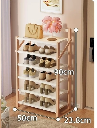Hot selling folding storage shoe cabinet (afterglow pink, six layers, 50*23.8*90CM)