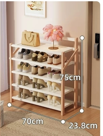 Hot selling folding storage shoe cabinet (afterglow pink, five layers, 70*23.8*75CM)