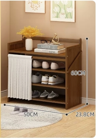 Hot Selling Folding Storage Shoe Cabinet (Camellia Color Upgraded Dustproof Style, Four Layers, 50*23.8*60CM)