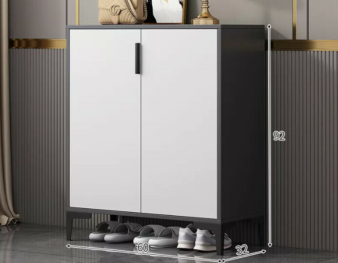 Hot selling light luxury shoe cabinet home entrance entrance cabinet ([Italian high-end two-door style] Starry sky and bright moon gray + white door)