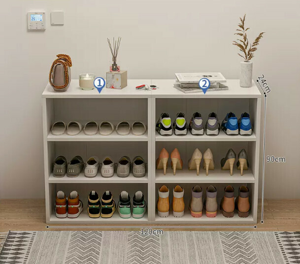Hot selling entryway shoe box for sitting and storage (three layers of warm white 120*24*90cm)