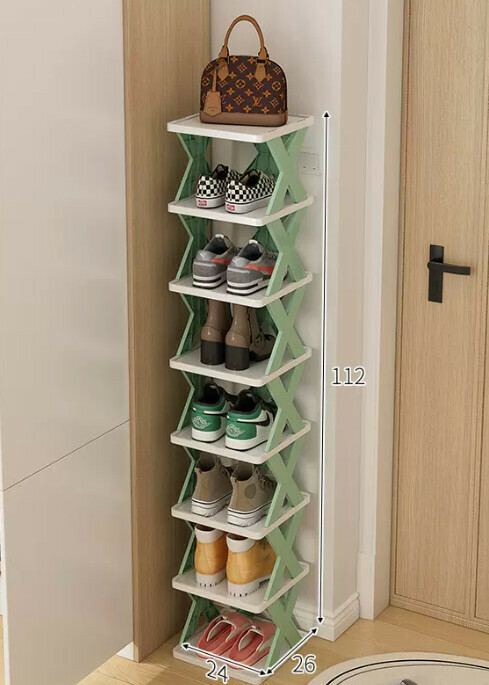 Hot selling simple shoe rack for home use ([Detachable eight-layer model] Nordic green 26*24*112cm)