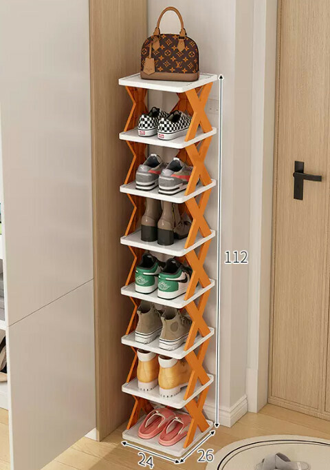 Hot selling simple shoe rack for home use ([Detachable eight-layer model] Vibrant Orange 26*24*112cm)