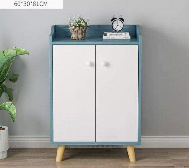 Hot selling Nordic shoe cabinet entrance cabinet (double door blue and white)