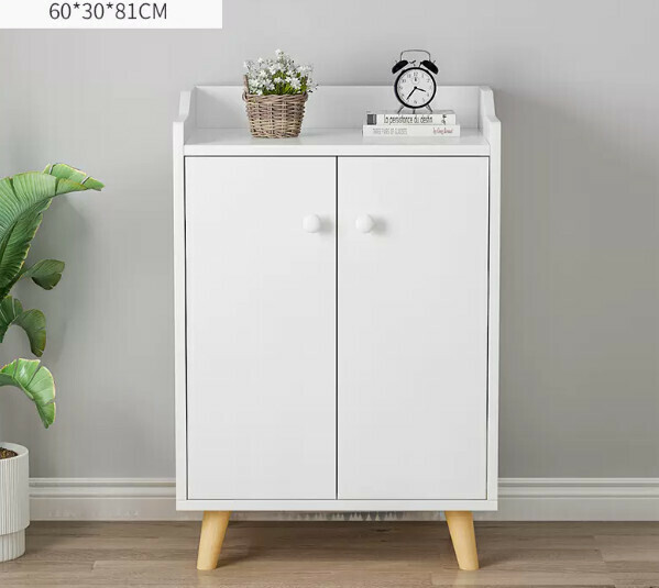 Popular Nordic Shoe Cabinet Entry Cabinet (Double Door White)