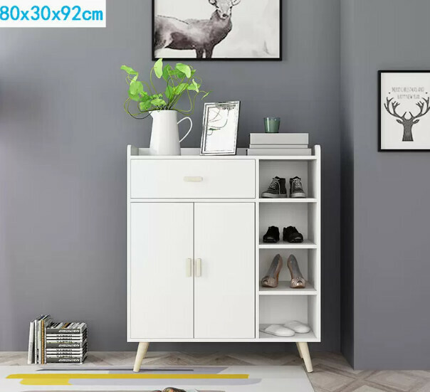 Popular Nordic Shoe Cabinet Entry Cabinet (White 80cm)