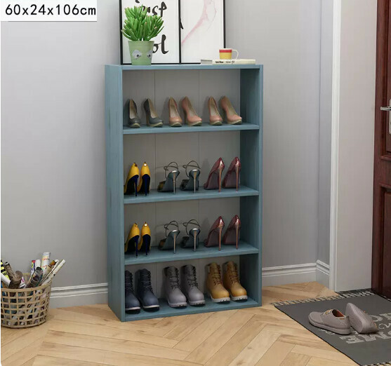 Popular multi-layer shoe rack for simple home use (four layers widened in blue)