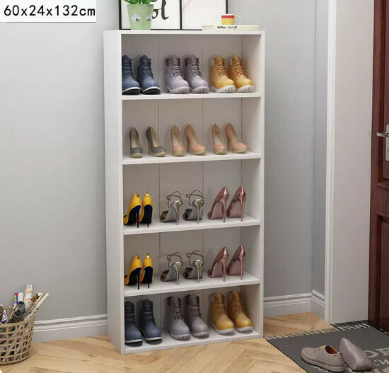 Popular multi-layer shoe rack for simple home use (five layers widened in warm white)