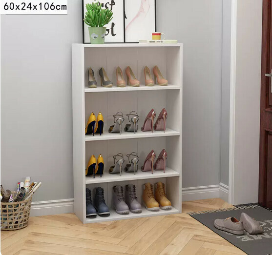 Popular multi-layer shoe rack for simple home use (four layers widened in warm white)