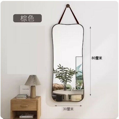 熱賣壁掛掛牆鏡子（棕色80*30cm）