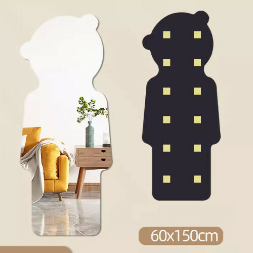 熱賣異形貼牆自粘鏡（小熊鏡子60*150cm）