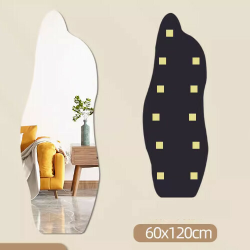 熱賣異形貼牆自粘鏡（海豚鏡子60*120cm）