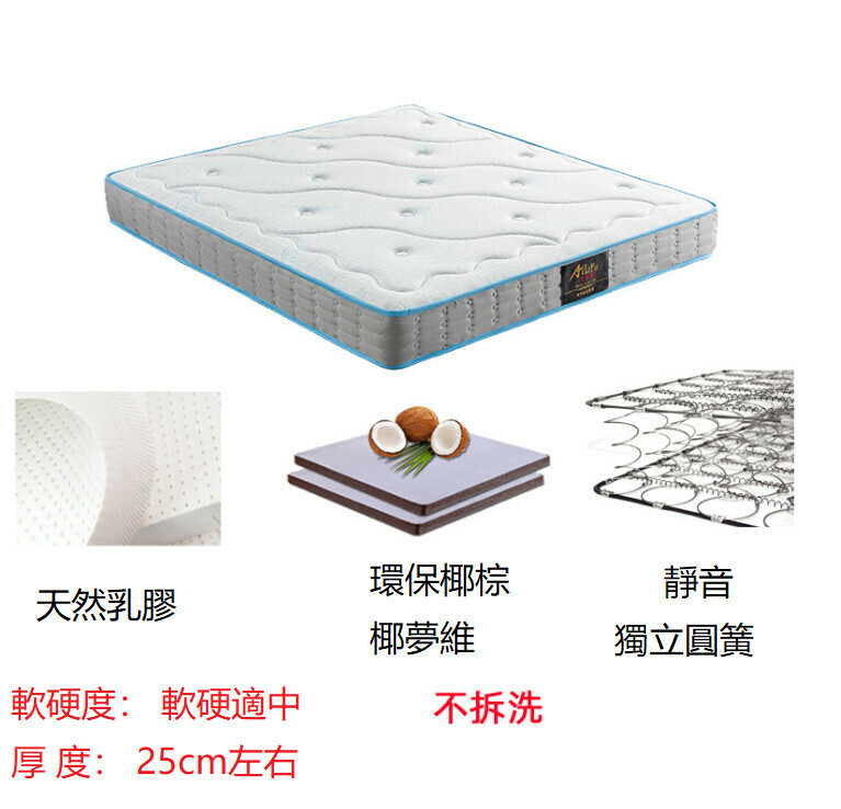 Hot selling independent spring mattress (Type A independent round spring + latex + 3E brown 1800mm*2000mm)