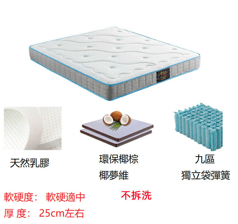 Hot Selling Independent Spring Mattress (Type B Single Pocket Spring + Latex + 3E Brown 1800mm*2000mm)
