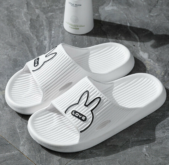 Popular non-slip thick soft-soled slippers (white - [rabbit]) [size 36-41] [contact customer service after placing the order to confirm the delivery size]