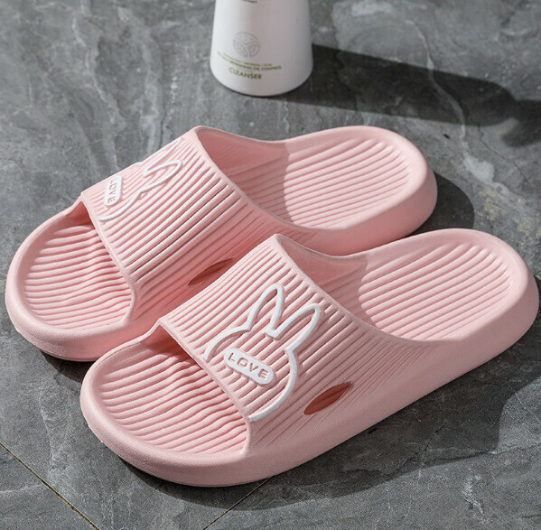 Popular non-slip thick soft-soled slippers (pink-[rabbit]) [size 36-41] [contact customer service after placing the order to confirm the delivery size]