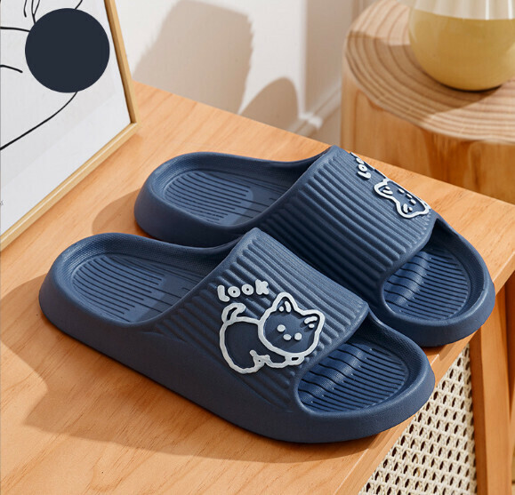 Popular home thick and soft-soled non-slip slippers (blue) [size 40-45] [contact customer service after placing the order to confirm the delivery size]